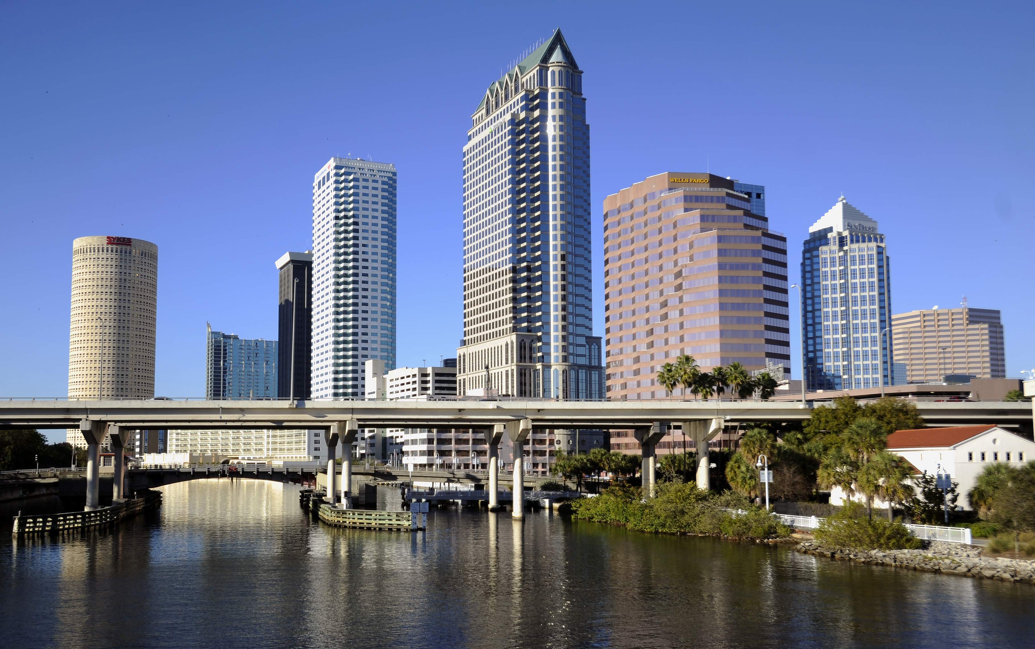Tampa Skyline with bridge.